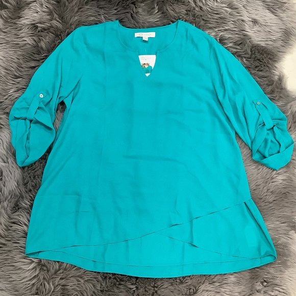 Cristina B Tops - Cristina B | Women's 3/4 Sleeve Shirt | Teal